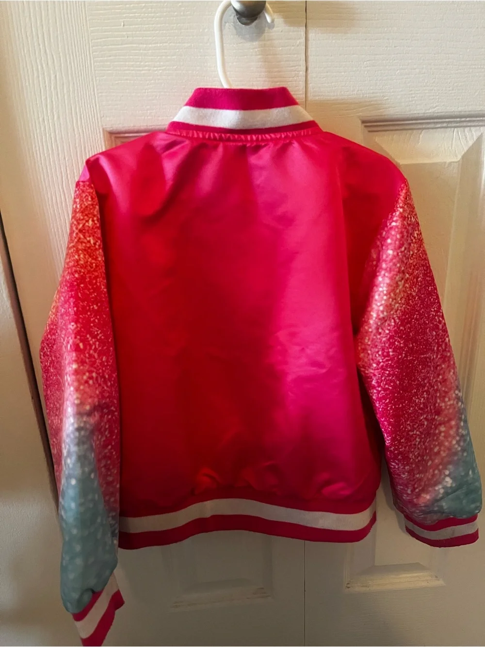 Barbie Bright Pink Sequin-Effect Logo Bomber Jacket